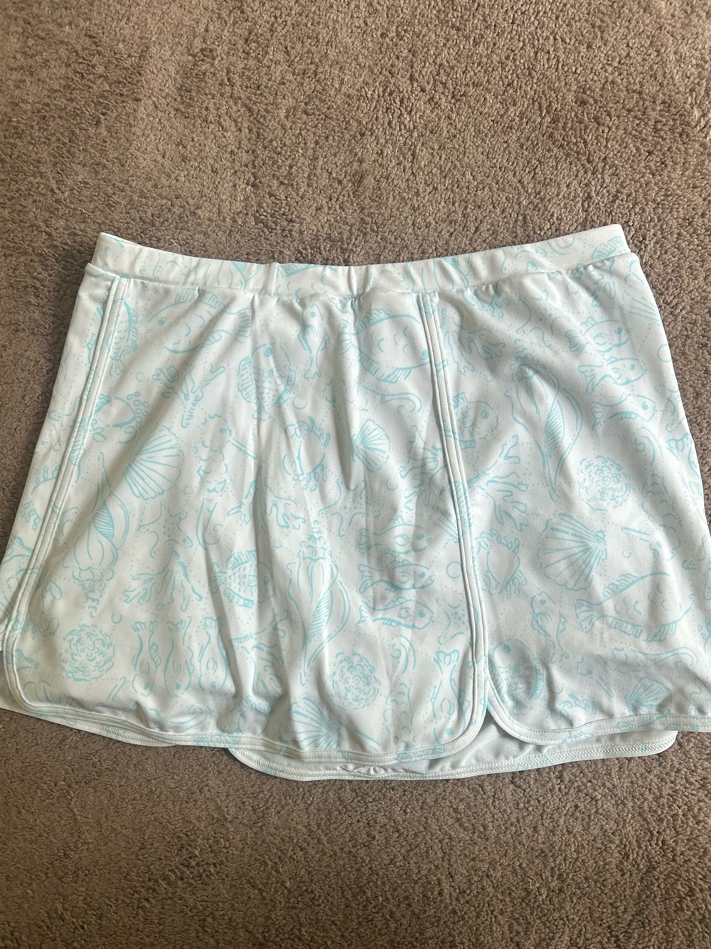 Lilly Pulitzer White Skort with Aqua Seashell Print